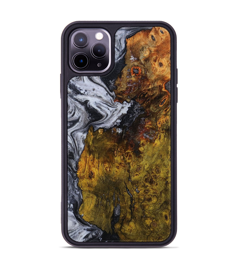 iPhone 11 Pro Max Wood Phone Case - Paula (Black & White, 800097)