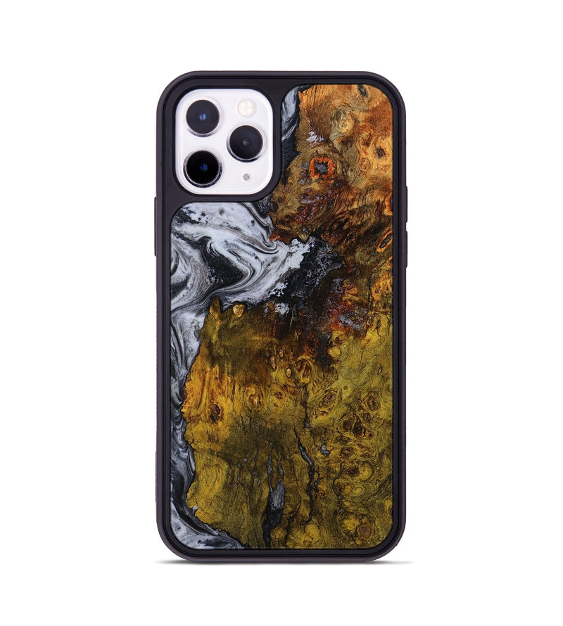 iPhone 11 Pro Wood Phone Case - Paula (Black & White, 800097)