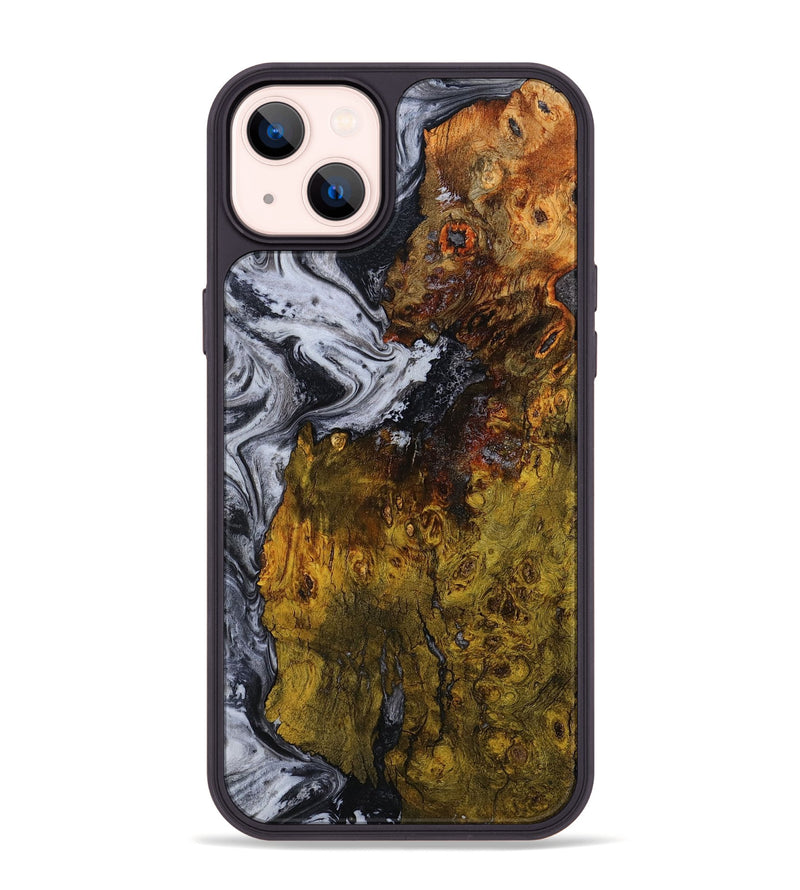 iPhone 14 Plus Wood Phone Case - Paula (Black & White, 800097)