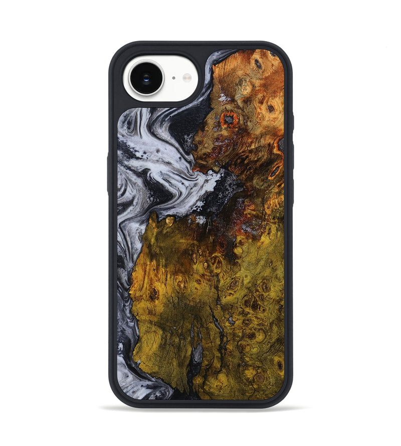 iPhone 16e Wood Phone Case - Paula (Black & White, 800097)