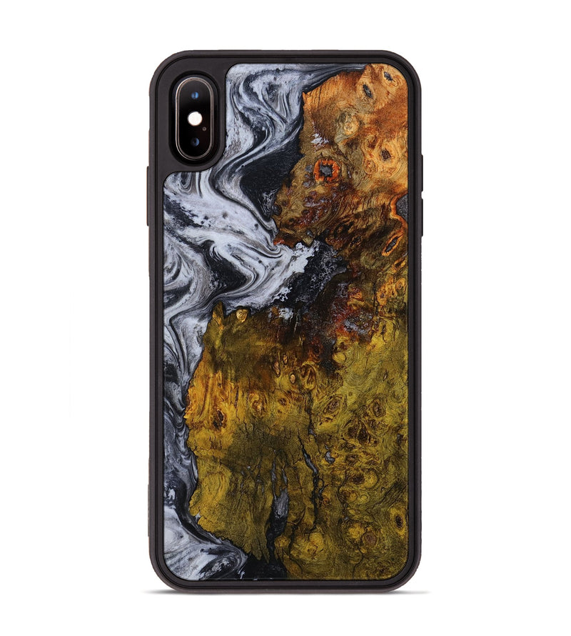 iPhone Xs Max Wood Phone Case - Paula (Black & White, 800097)