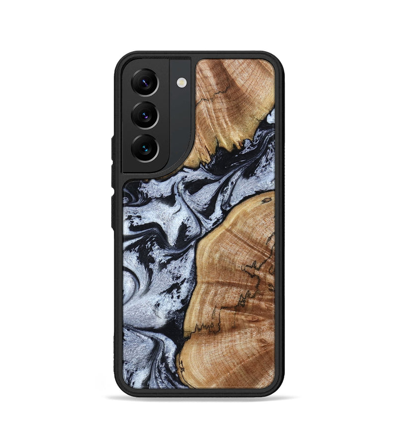 Galaxy S22 Wood Phone Case - Taja (Black & White, 800098)