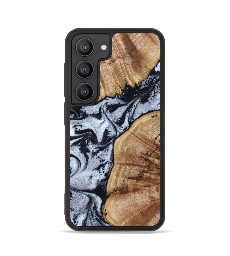 Galaxy S23 Wood Phone Case - Taja (Black & White, 800098)