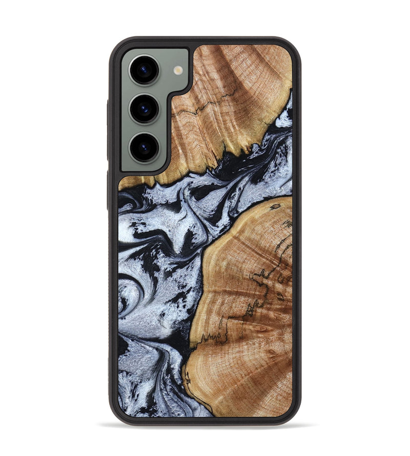 Galaxy S23 Plus Wood Phone Case - Taja (Black & White, 800098)