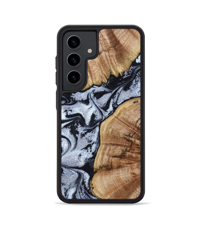 Galaxy S24 Wood Phone Case - Taja (Black & White, 800098)