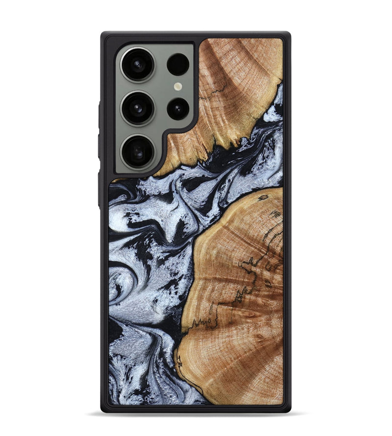 Galaxy S24 Ultra Wood Phone Case - Taja (Black & White, 800098)