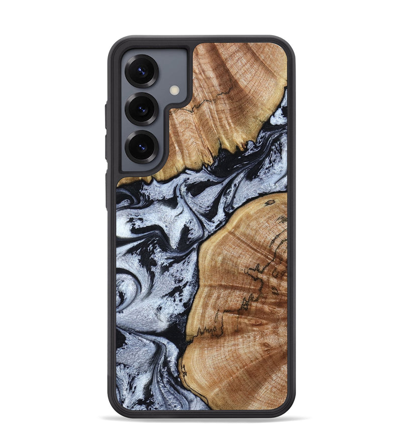 Galaxy S25 Plus Wood Phone Case - Taja (Black & White, 800098)