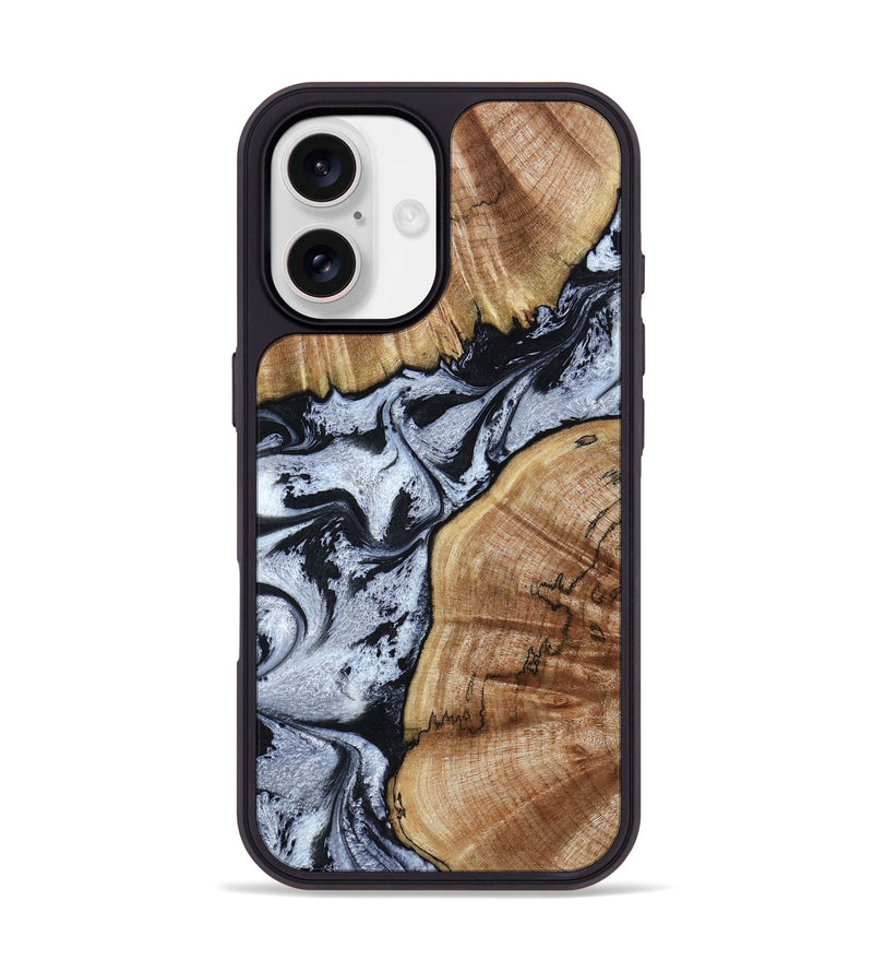 iPhone 17 Wood Phone Case - Taja (Black & White, 800098)