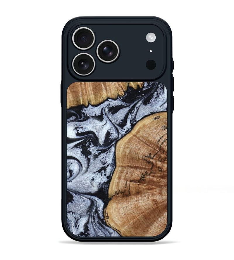 iPhone 17 Pro Max Wood Phone Case - Taja (Black & White, 800098)