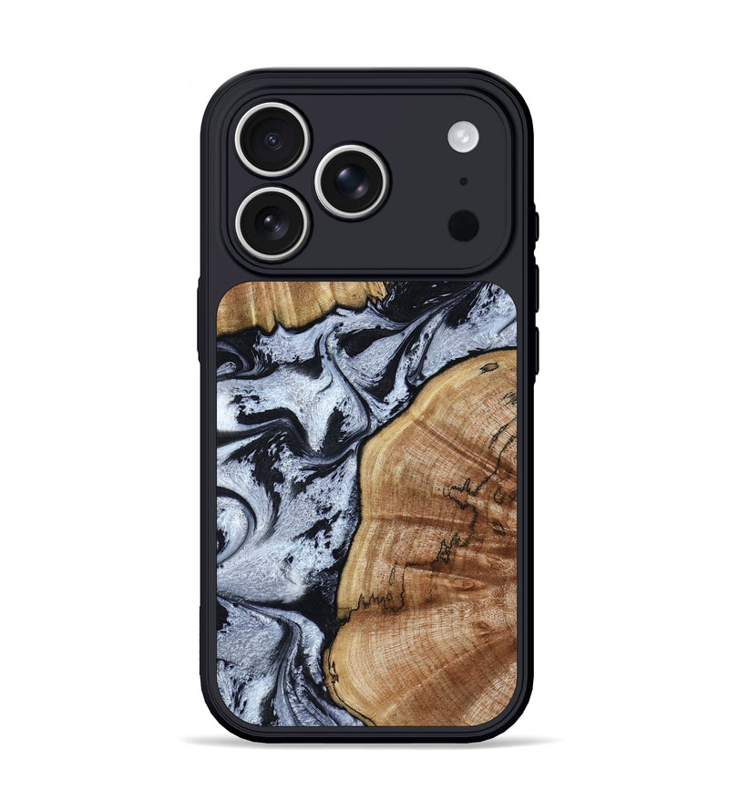 iPhone 17 Pro Wood Phone Case - Taja (Black & White, 800098)