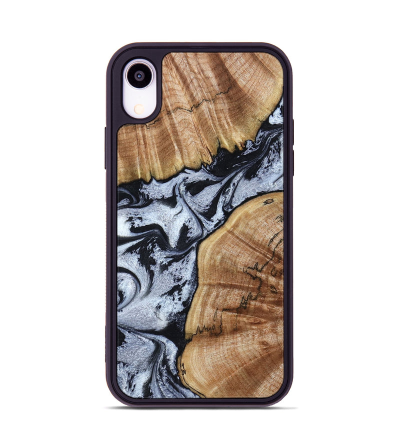 iPhone Xr Wood Phone Case - Taja (Black & White, 800098)