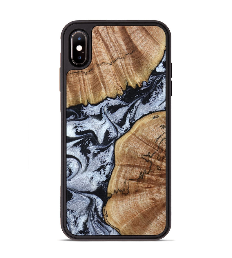 iPhone Xs Max Wood Phone Case - Taja (Black & White, 800098)