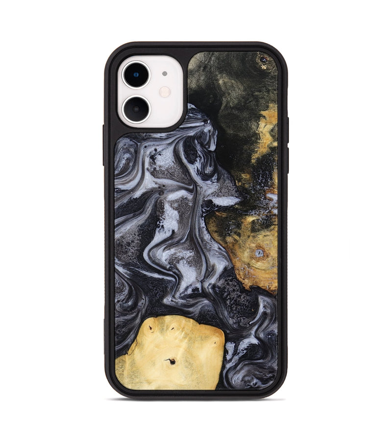 iPhone 11 Wood Phone Case - Tess (Black & White, 800099)