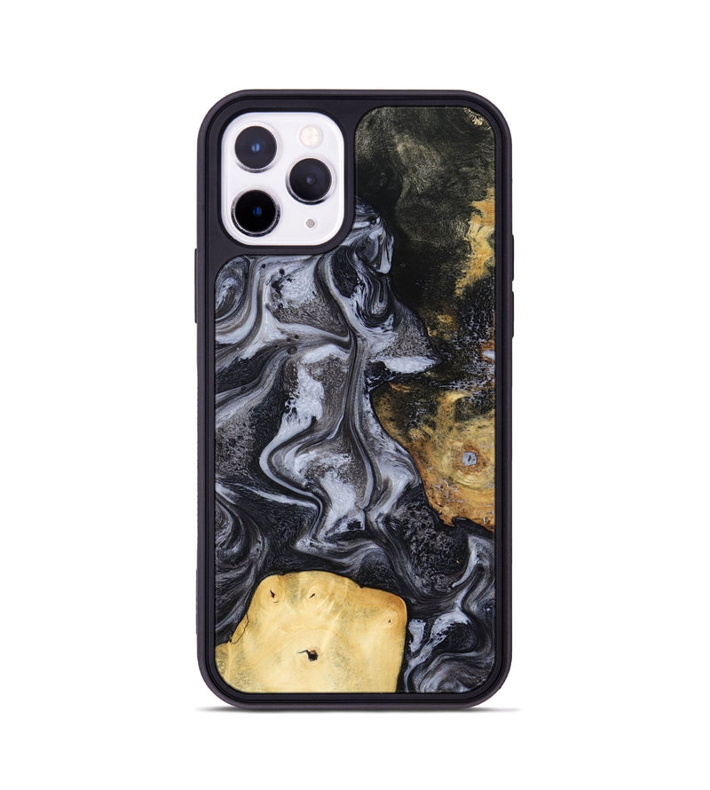 iPhone 11 Pro Wood Phone Case - Tess (Black & White, 800099)