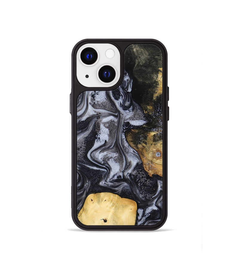 iPhone 13 mini Wood Phone Case - Tess (Black & White, 800099)