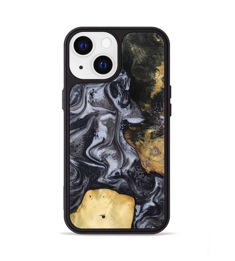 iPhone 13 Wood Phone Case - Tess (Black & White, 800099)