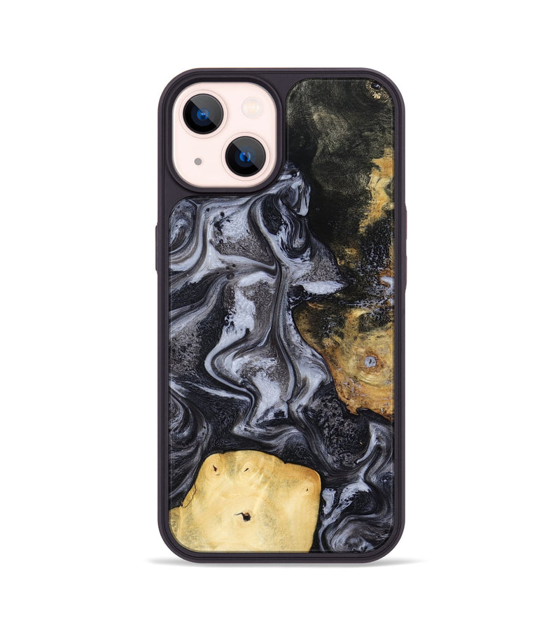 iPhone 14 Wood Phone Case - Tess (Black & White, 800099)