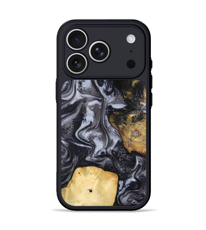 iPhone 17 Pro Wood Phone Case - Tess (Black & White, 800099)