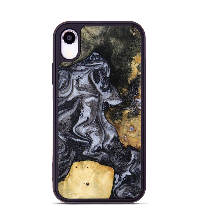 iPhone Xr Wood Phone Case - Tess (Black & White, 800099)