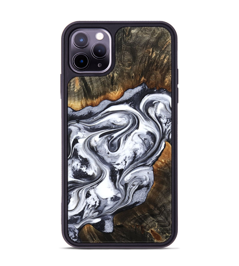 iPhone 11 Pro Max Wood Phone Case - Kierra (Black & White, 800100)