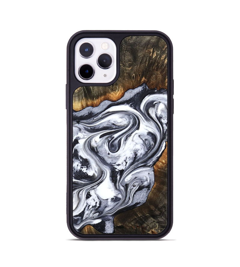 iPhone 11 Pro Wood Phone Case - Kierra (Black & White, 800100)