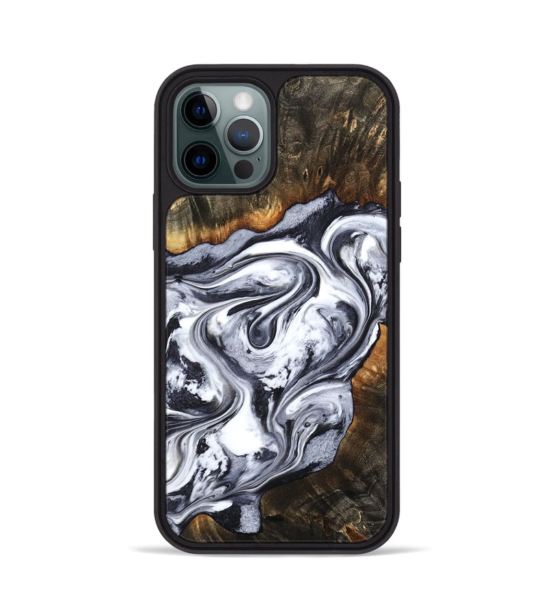 iPhone 12 Pro Wood Phone Case - Kierra (Black & White, 800100)