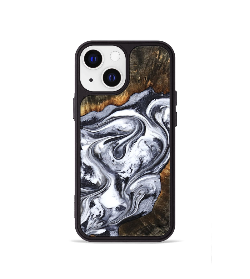 iPhone 13 mini Wood Phone Case - Kierra (Black & White, 800100)