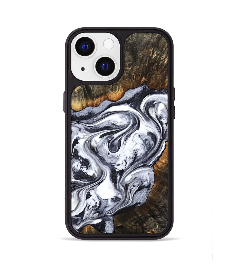 iPhone 13 Wood Phone Case - Kierra (Black & White, 800100)
