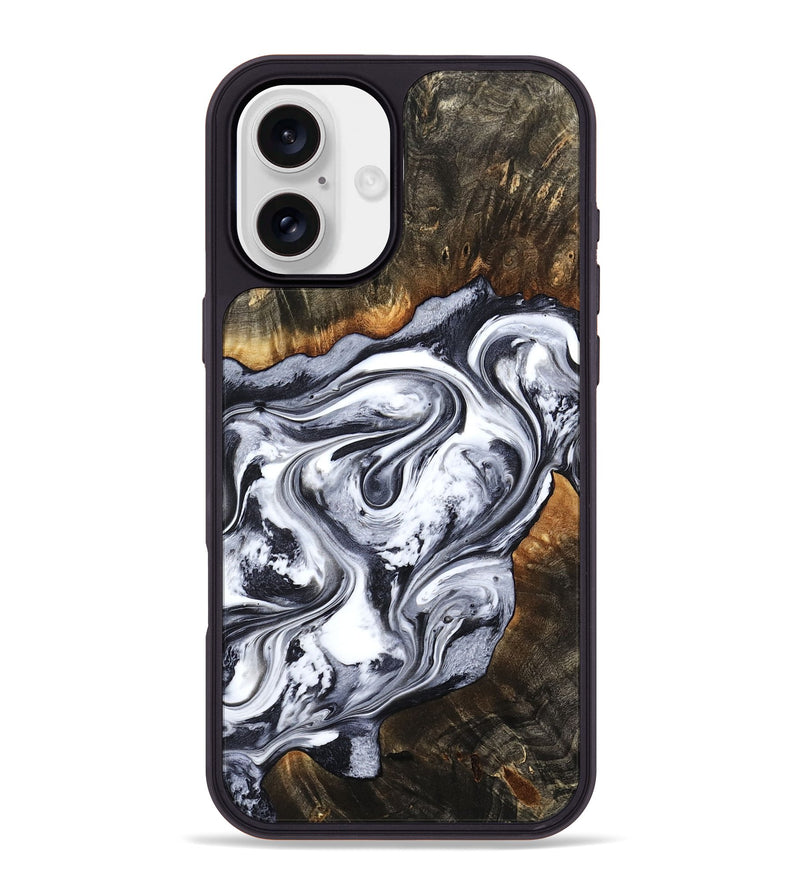 iPhone 16 Plus Wood Phone Case - Kierra (Black & White, 800100)
