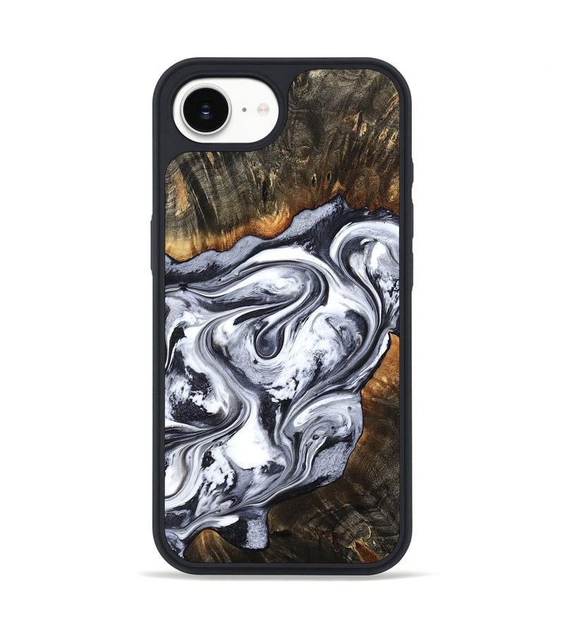 iPhone 16e Wood Phone Case - Kierra (Black & White, 800100)