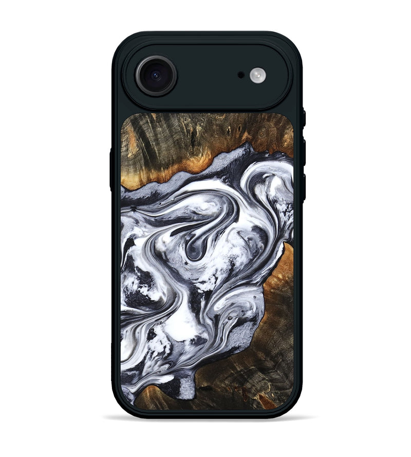 iPhone 17 Air Wood Phone Case - Kierra (Black & White, 800100)