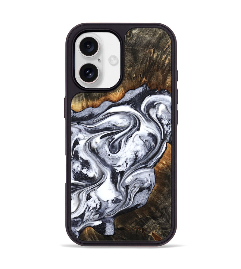 iPhone 17 Wood Phone Case - Kierra (Black & White, 800100)