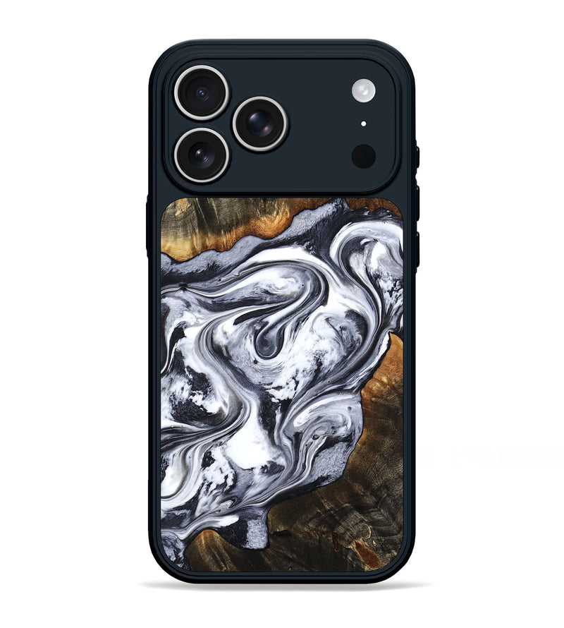 iPhone 17 Pro Max Wood Phone Case - Kierra (Black & White, 800100)