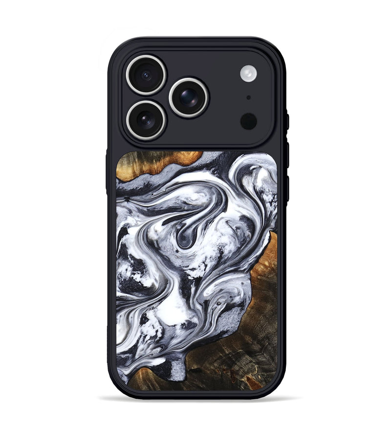 iPhone 17 Pro Wood Phone Case - Kierra (Black & White, 800100)