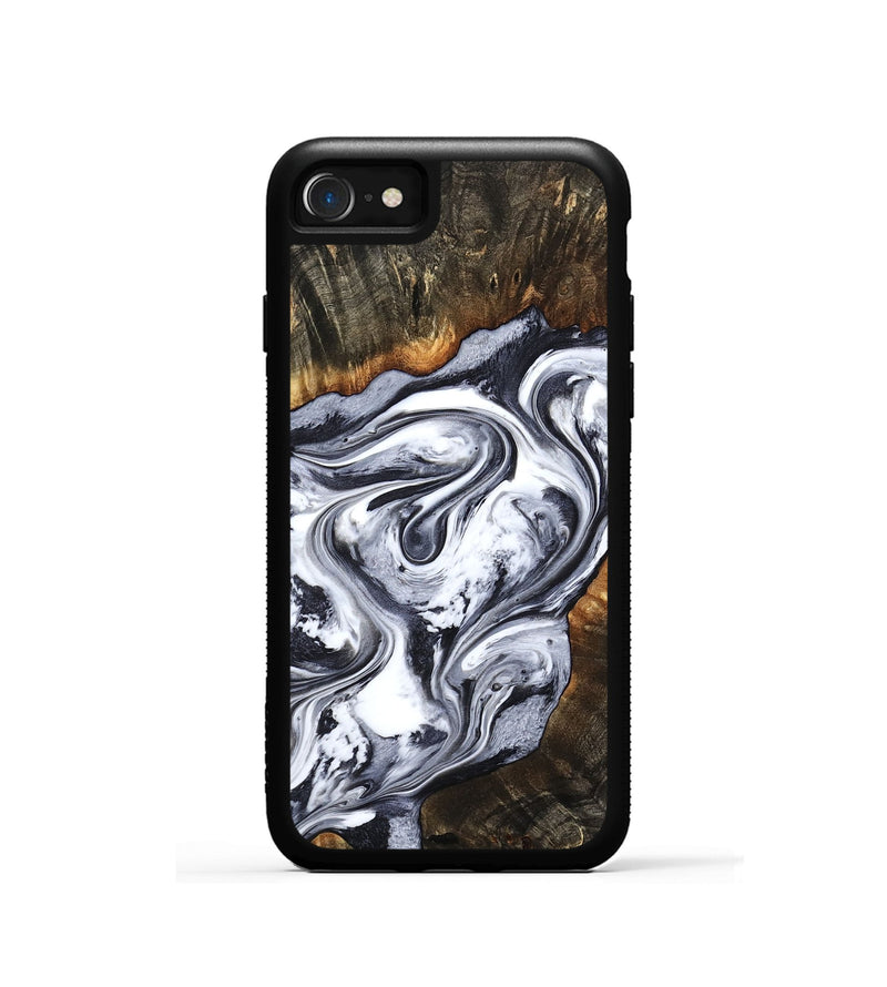 iPhone SE Wood Phone Case - Kierra (Black & White, 800100)
