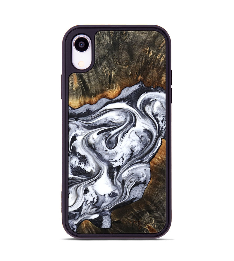 iPhone Xr Wood Phone Case - Kierra (Black & White, 800100)