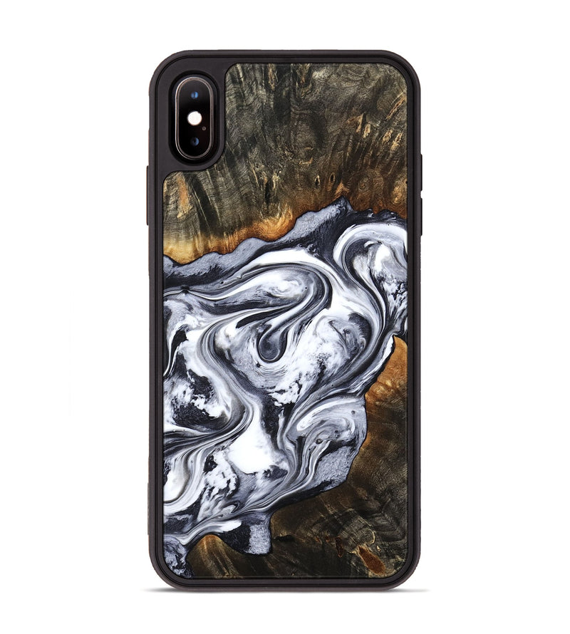 iPhone Xs Max Wood Phone Case - Kierra (Black & White, 800100)