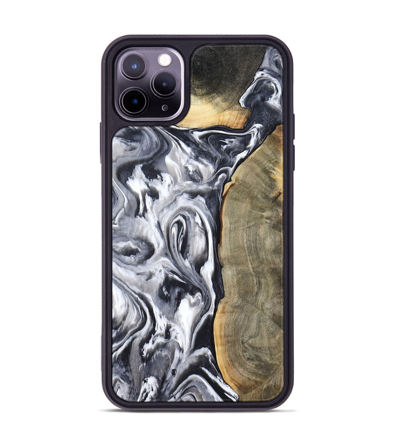 iPhone 11 Pro Max Wood Phone Case - Yandel (Black & White, 800101)