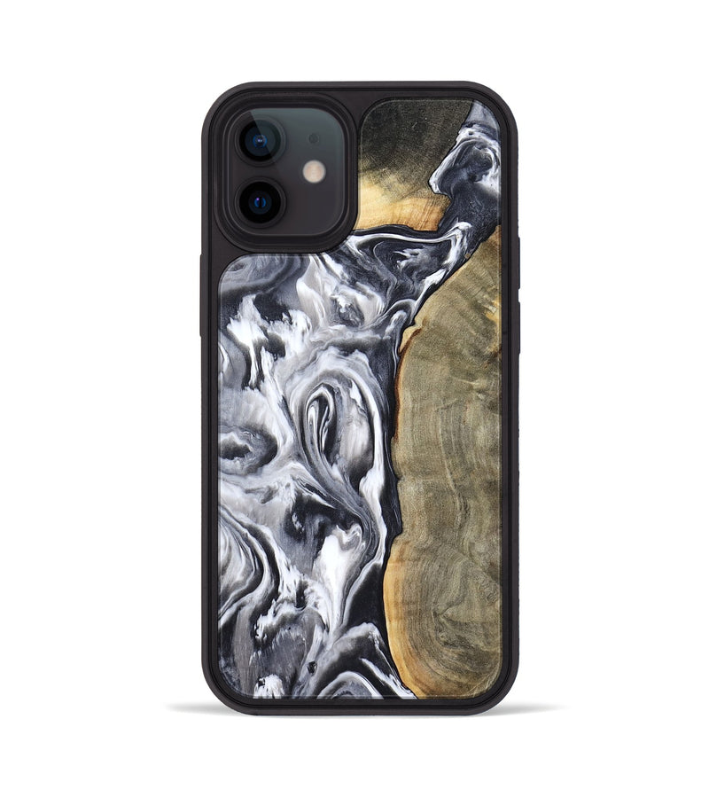 iPhone 12 Wood Phone Case - Yandel (Black & White, 800101)