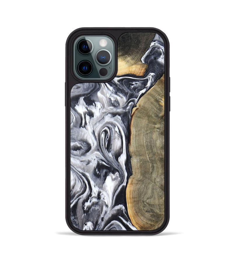 iPhone 12 Pro Wood Phone Case - Yandel (Black & White, 800101)