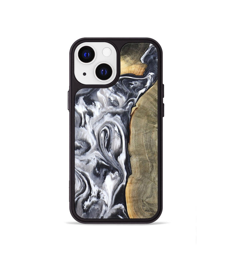 iPhone 13 mini Wood Phone Case - Yandel (Black & White, 800101)