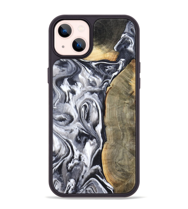 iPhone 14 Plus Wood Phone Case - Yandel (Black & White, 800101)