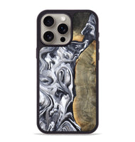 iPhone 15 Pro Max Wood Phone Case - Yandel (Black & White, 800101)