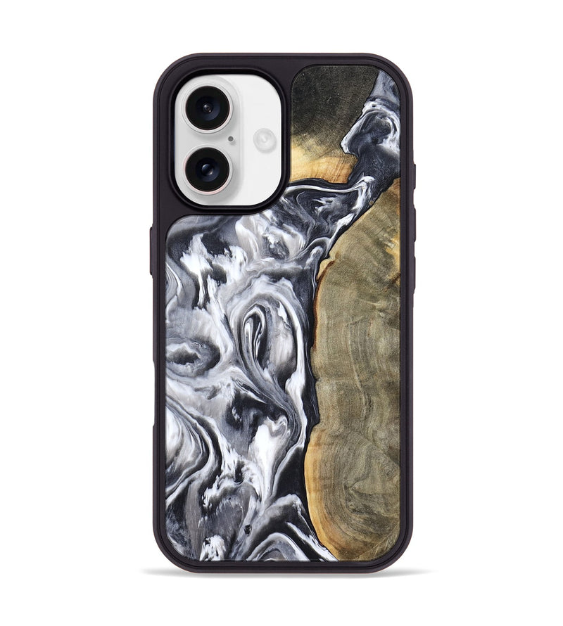 iPhone 17 Wood Phone Case - Yandel (Black & White, 800101)