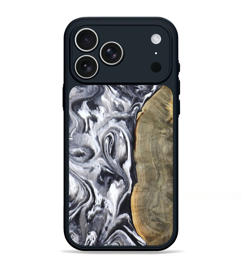 iPhone 17 Pro Max Wood Phone Case - Yandel (Black & White, 800101)