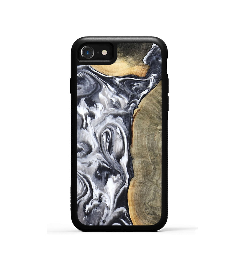 iPhone SE Wood Phone Case - Yandel (Black & White, 800101)