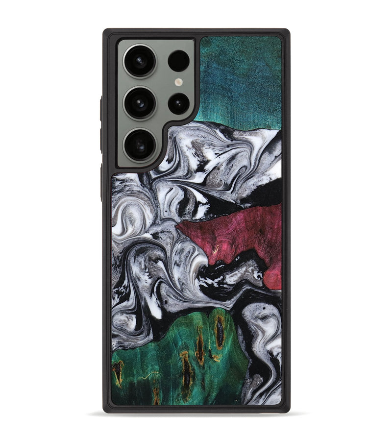 Galaxy S23 Ultra Wood Phone Case - Rhodes (Black & White, 800102)