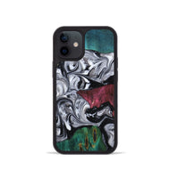 iPhone 12 mini Wood Phone Case - Rhodes (Black & White, 800102)