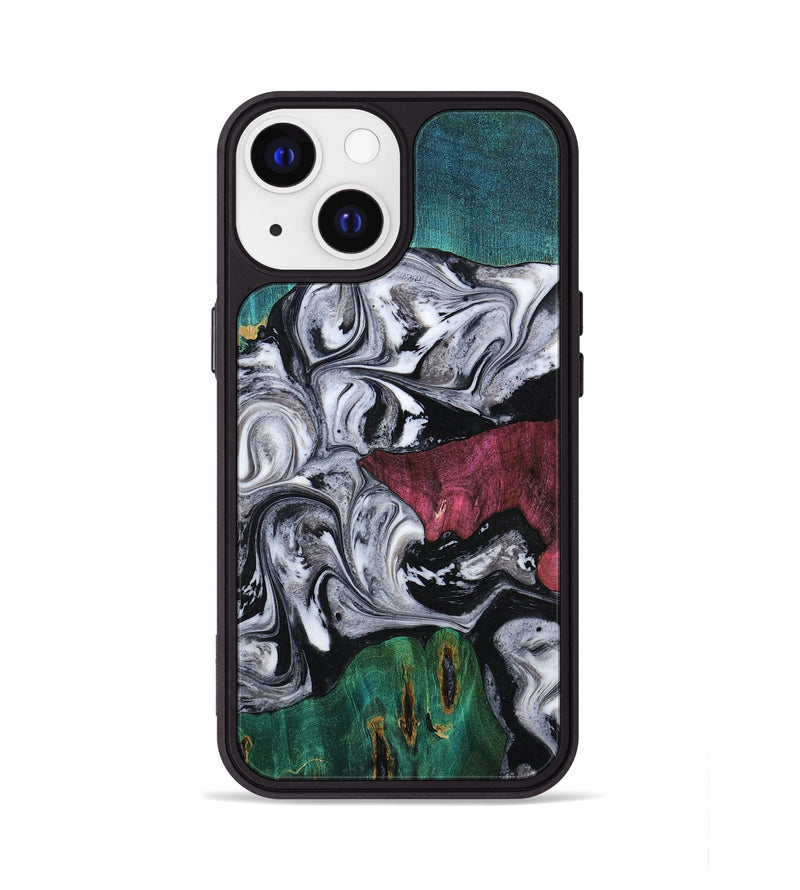 iPhone 13 Wood Phone Case - Rhodes (Black & White, 800102)