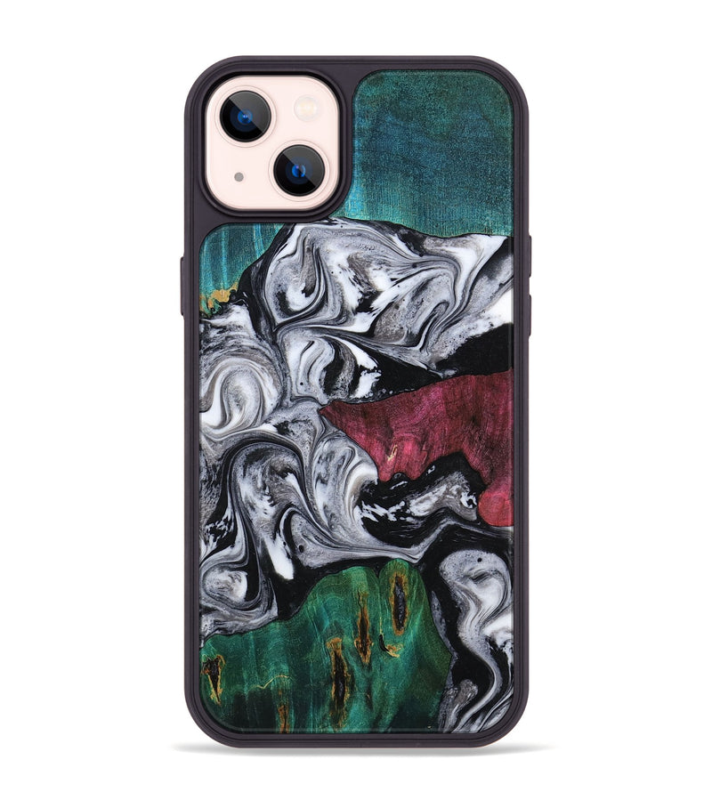 iPhone 14 Plus Wood Phone Case - Rhodes (Black & White, 800102)